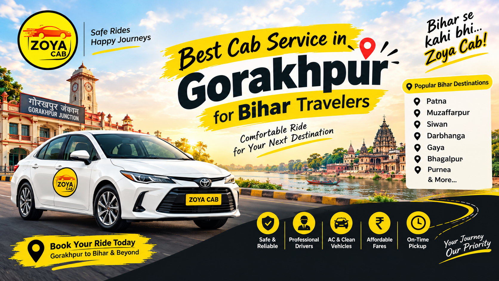 Best Cab Service in Gorakhpur for Bihar Travelers